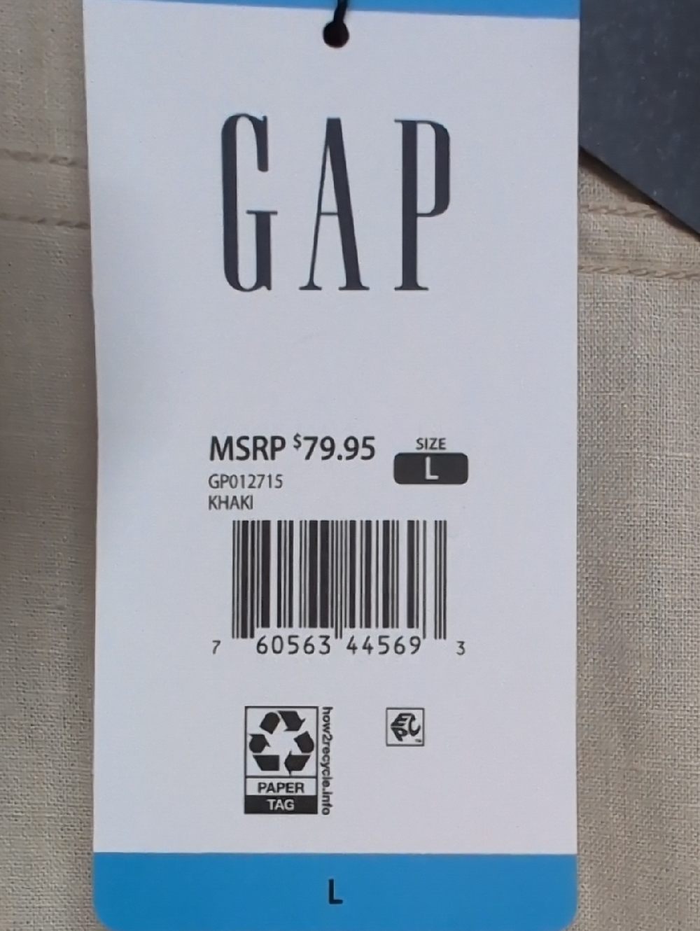 GAP women's Khaki LinenLong-Sleeve Button-Down Shirt - Picture 4 of 4